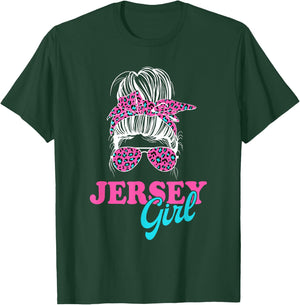 Jersey Girl Messy Bun T-Shirt - T-Shirt | Forest