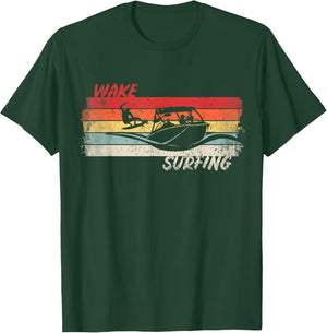 Wake Surfing Wakesurfing Boat Lake Surf T Shirt Wakesurf T-Shirt - T-Shirt | Forest