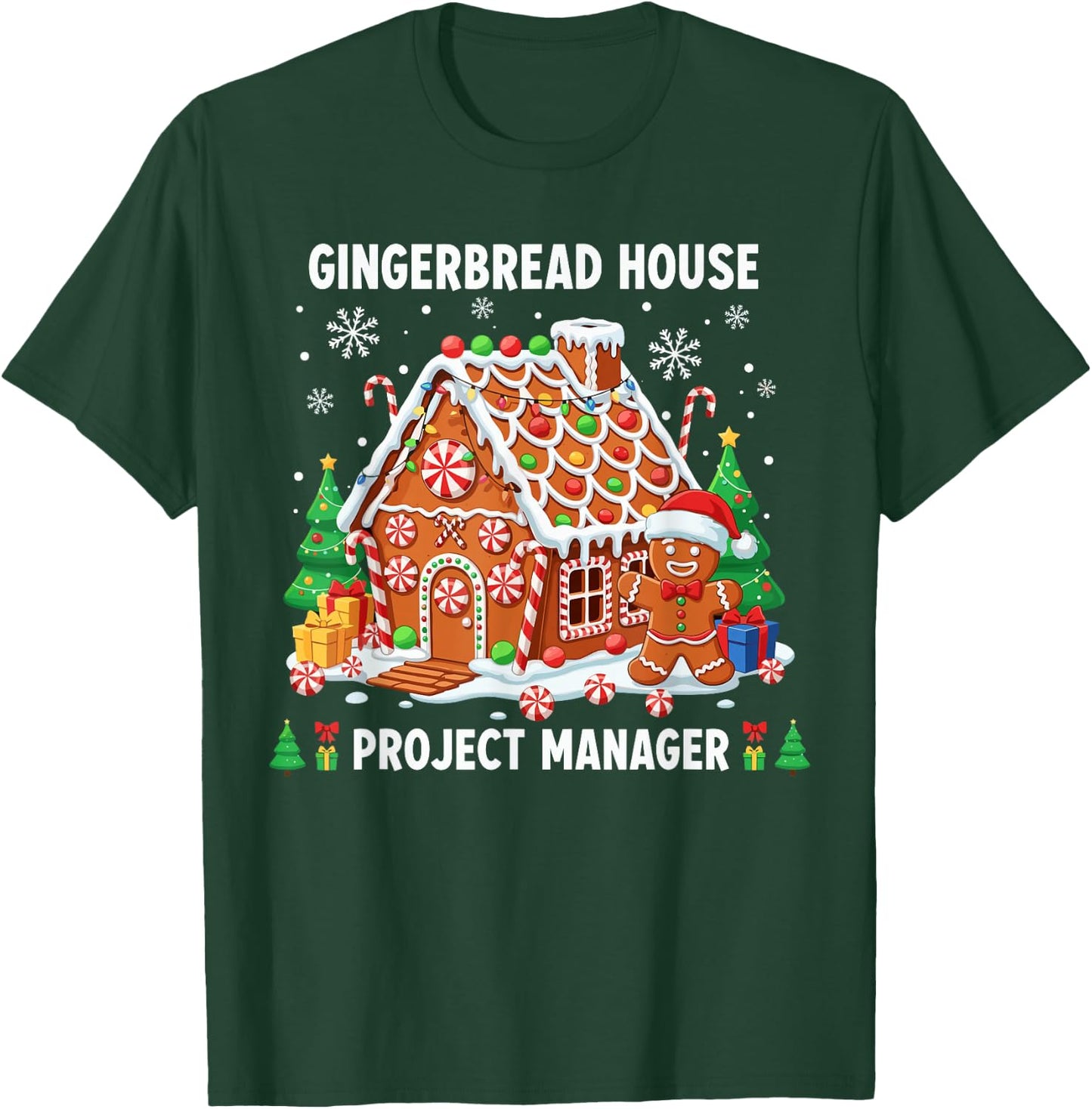 Gingerbread Man Costume, Gingerbread House Project Manager T-Shirt - T-Shirt | Forest