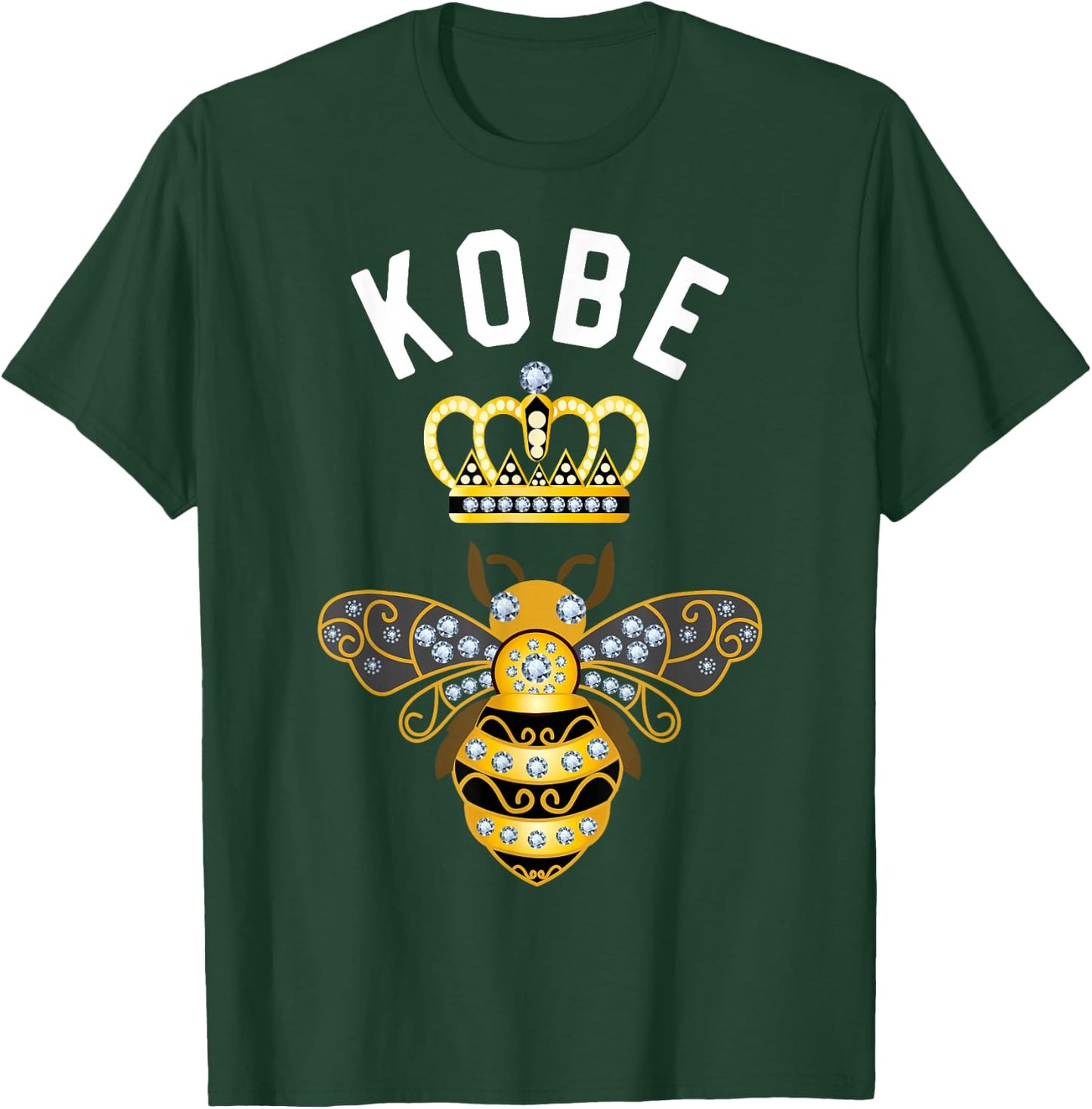 Kobe Name Kobe Birthday Gifts Queen Crown Bee Kobe T-Shirt - T-Shirt | Forest