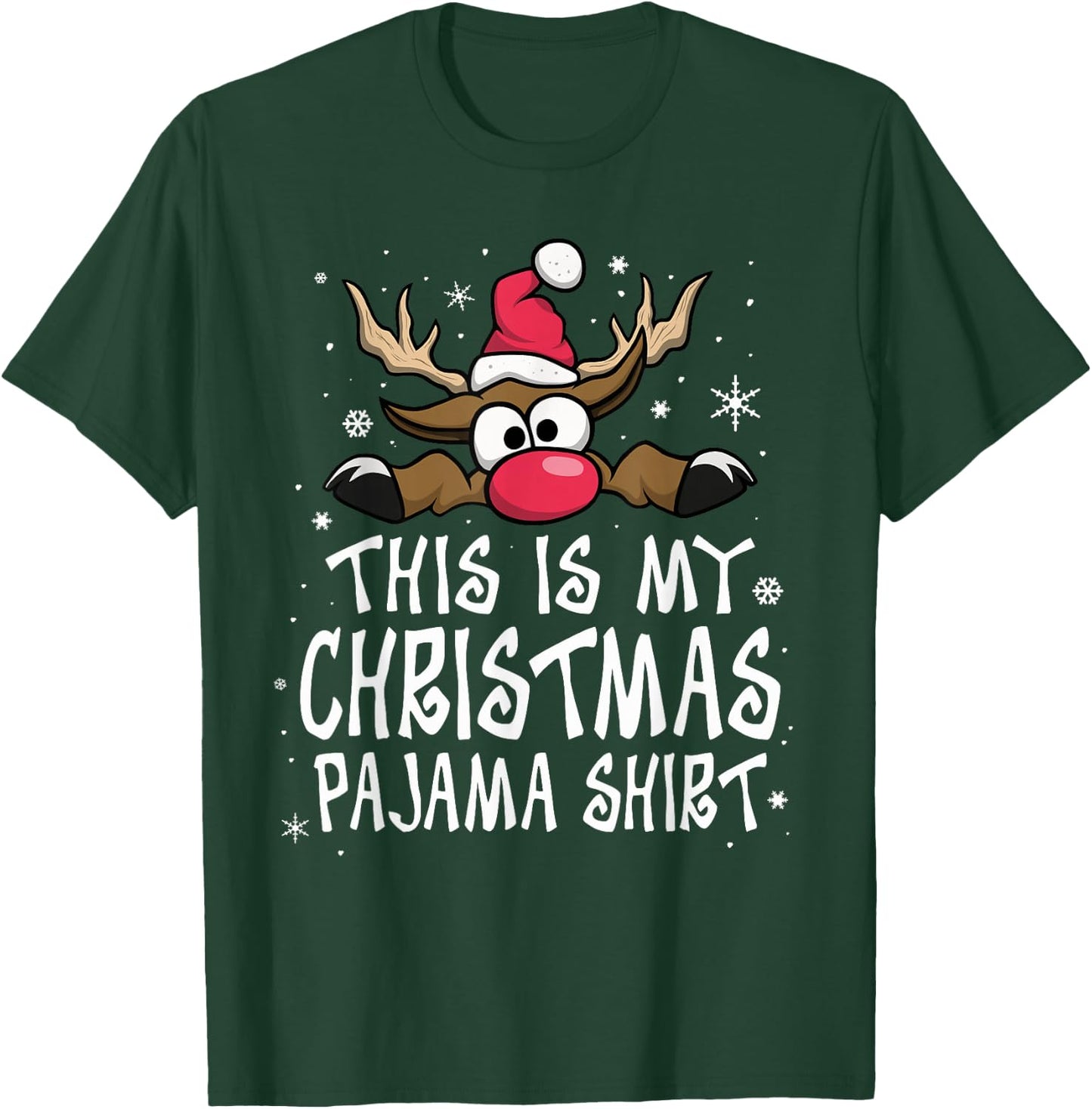 This is My Christmas Pajama Shirt Funny Christmas Reindeer T-Shirt - T-Shirt | Forest