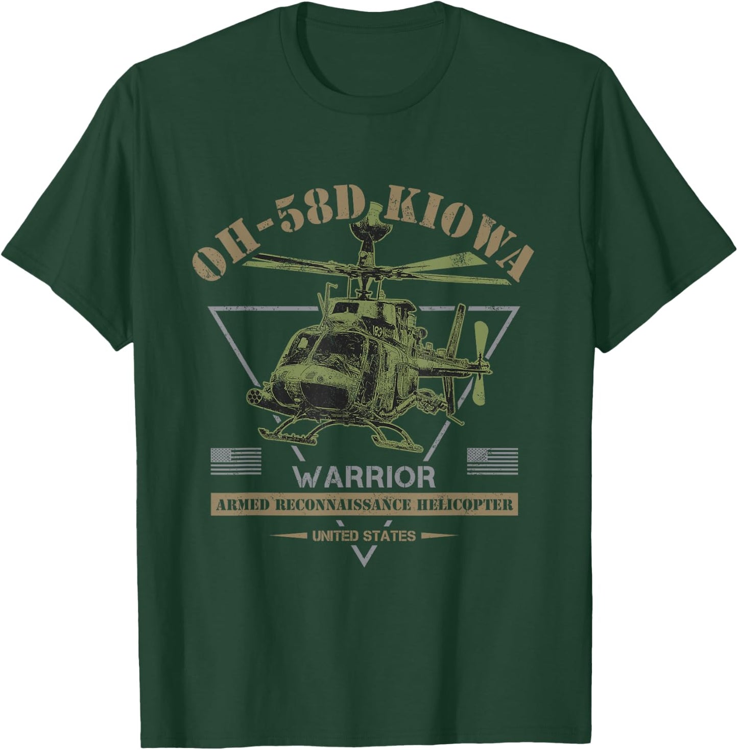 OH-58D Kiowa Warrior Helicopter T-Shirt - T-Shirt | Forest