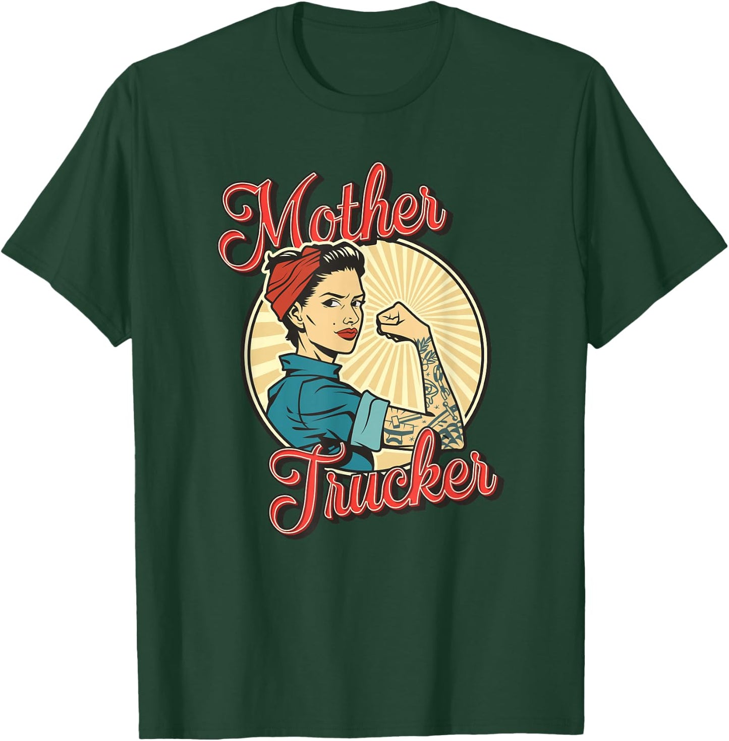 Women Truck Driver Mother Trucker T-Shirt - T-Shirt | Forest