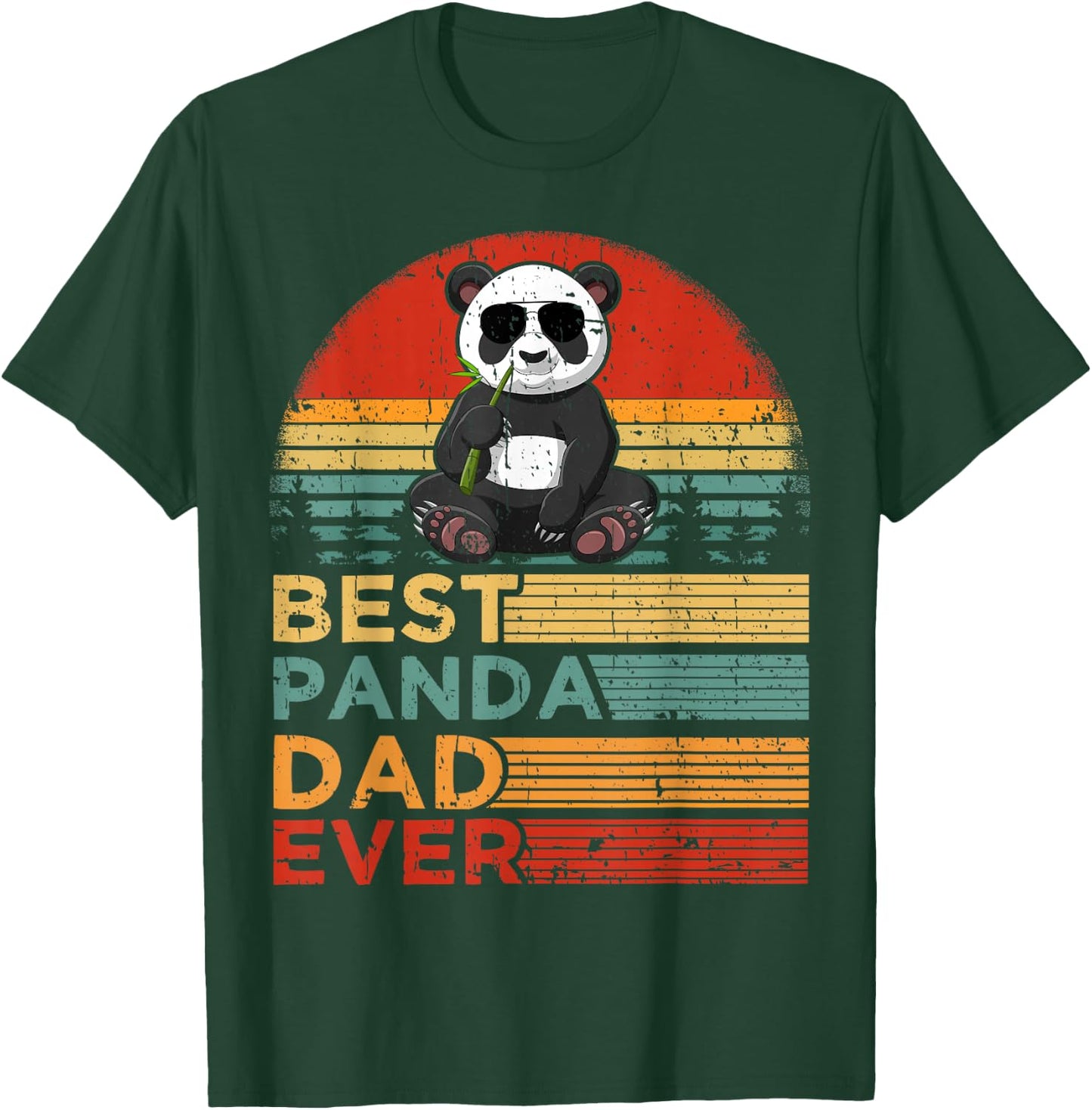 Best Panda Dad Ever Funny Vintage Panda Father's Day T-Shirt - T-Shirt | Forest
