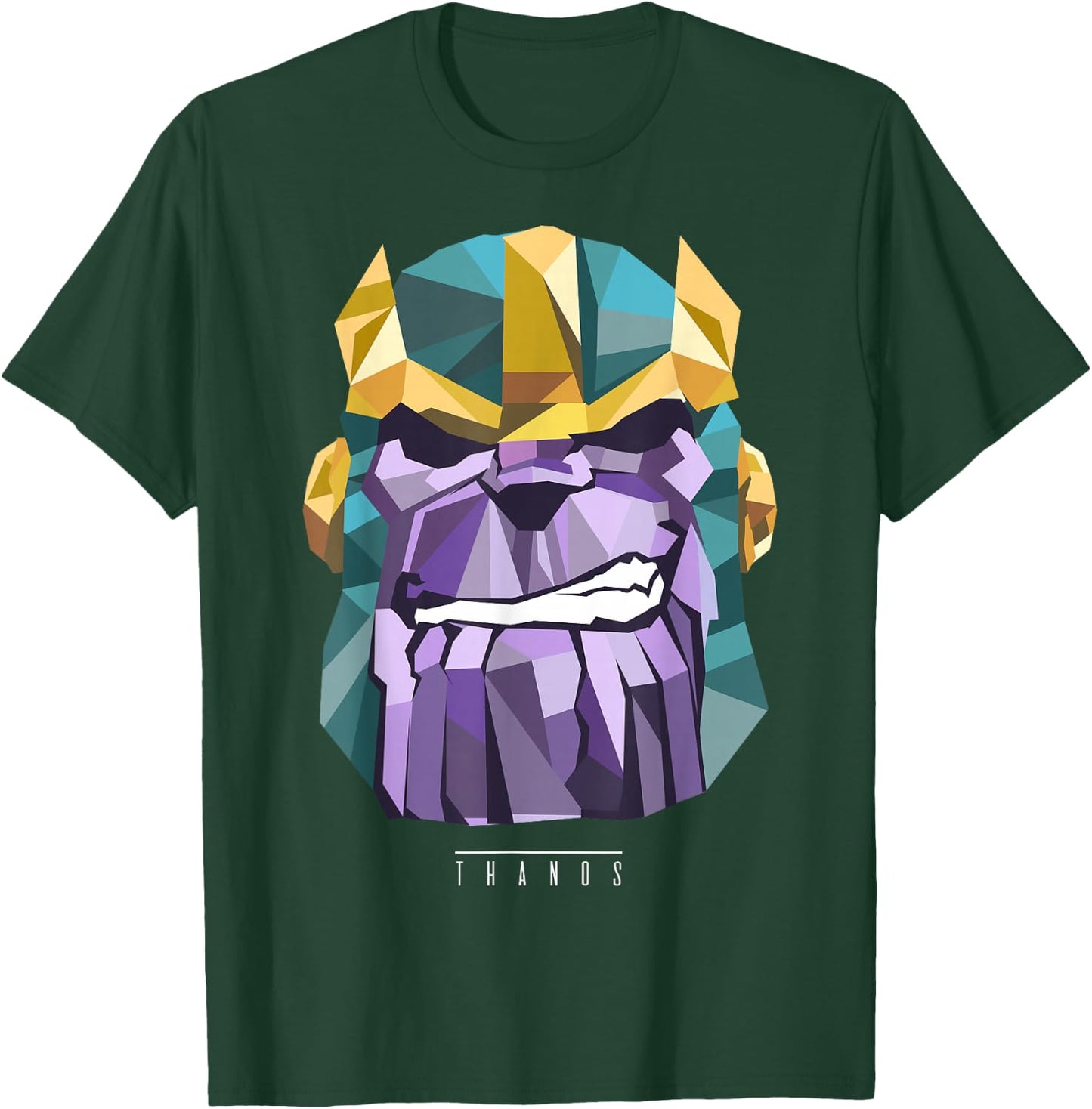 Marvel Thanos Low Poly Geometric Art Head Graphic T-Shirt - T-Shirt | Forest