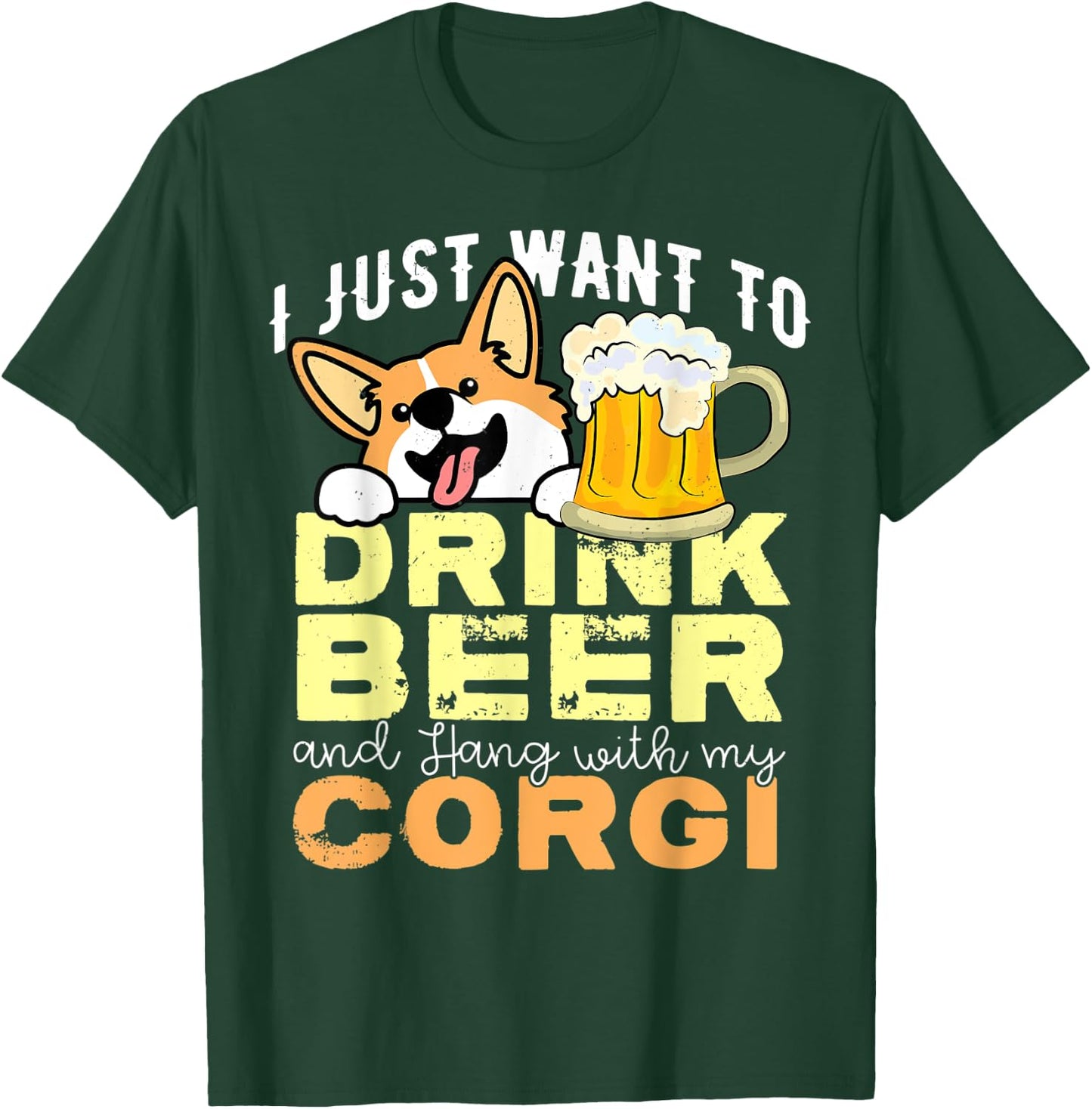 Corgi Dad Shirt Funny Father's Day Dog Lover Gift Beer Men Women T-Shirt - T-Shirt | Forest