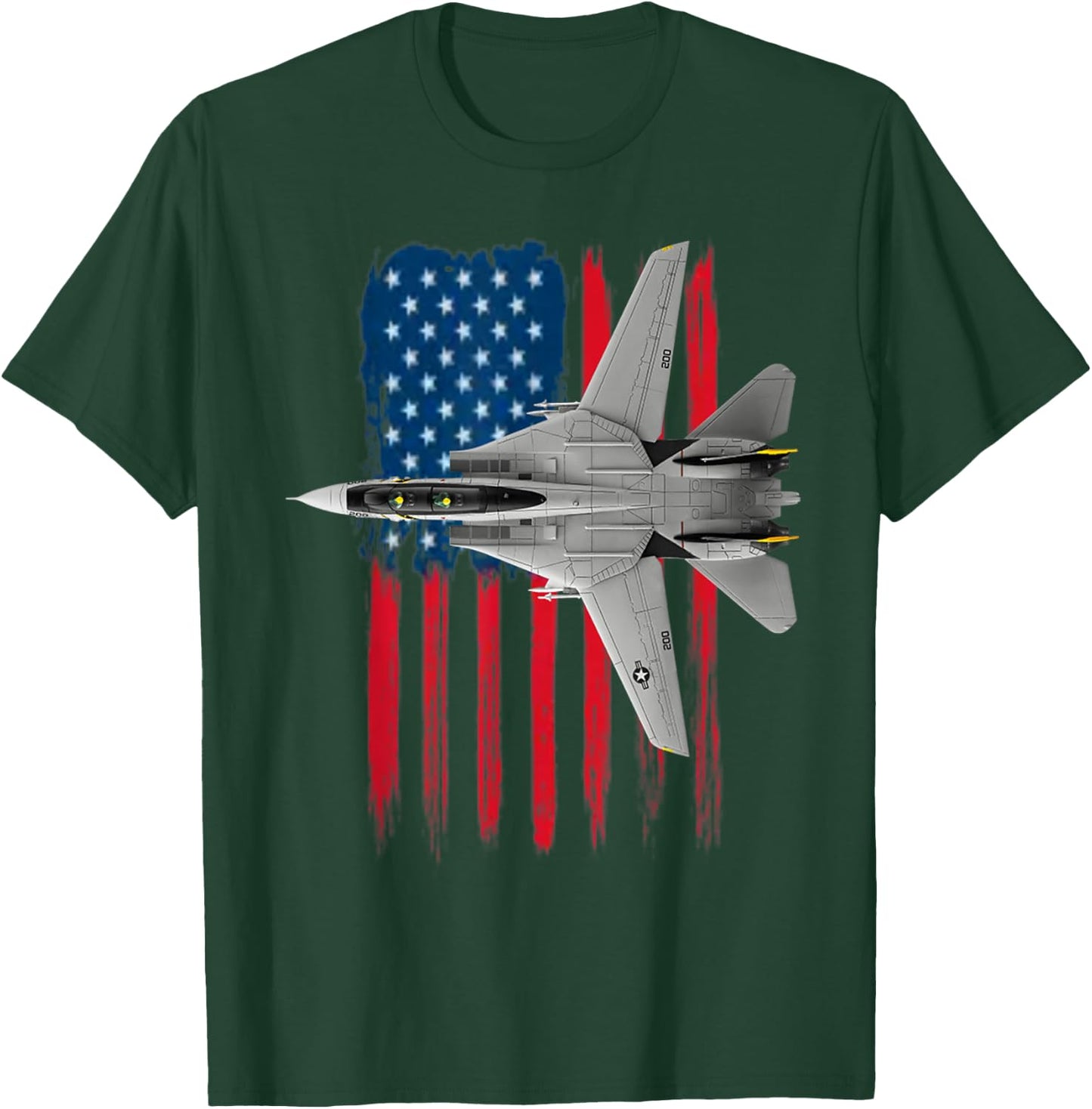 A Patriotic Navy F-14 Tomcat and the American flag. T-Shirt - T-Shirt | Forest