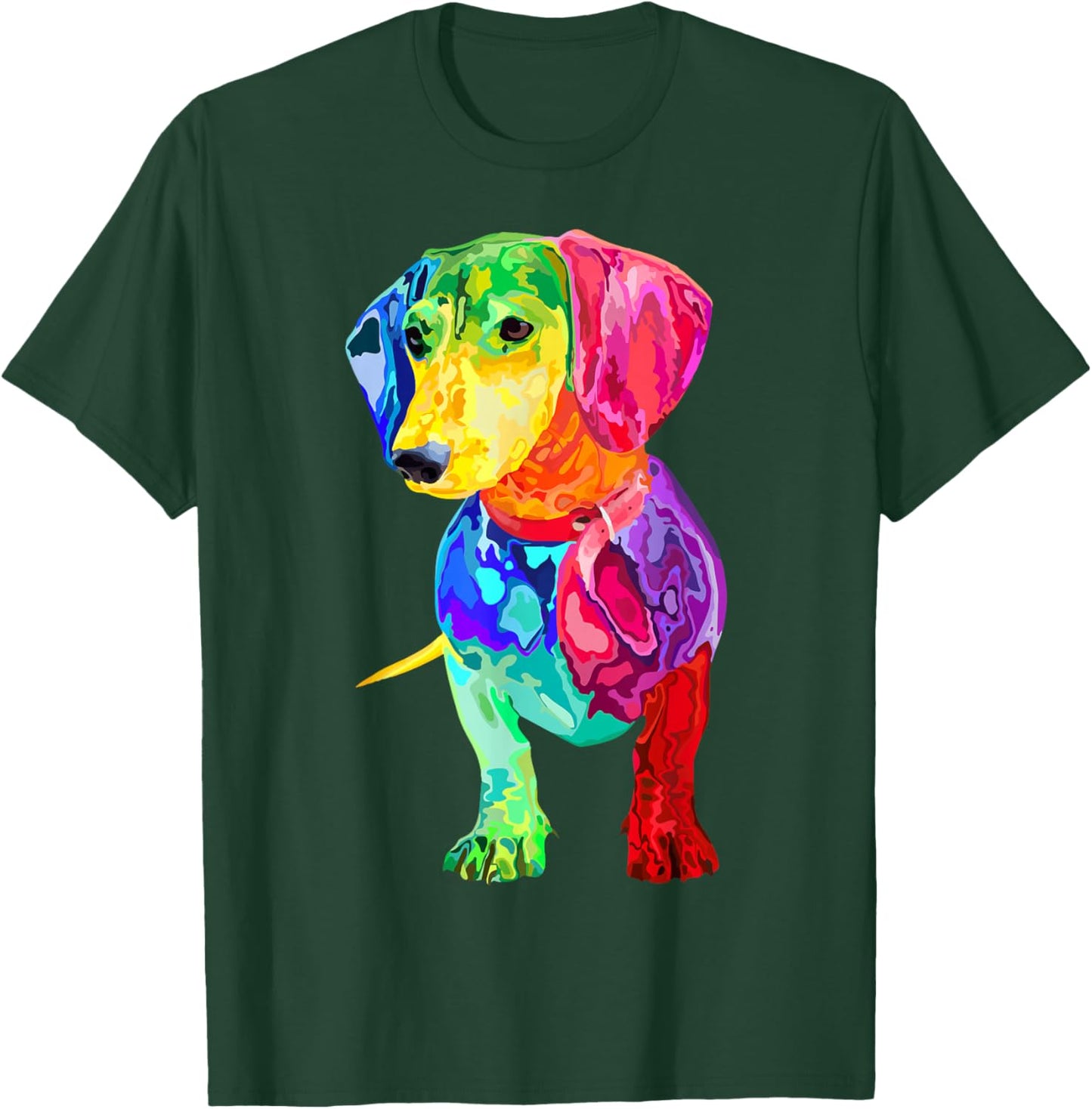 Dog Lover Gifts Dachshund for Colorful Wiener Dog Men Small T-Shirt - T-Shirt | Forest