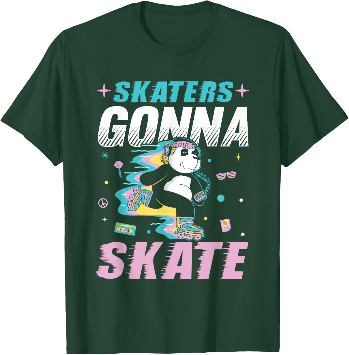 Skaters Gonna Skate Roller Disco Roller Skating T-Shirt - T-Shirt | Forest