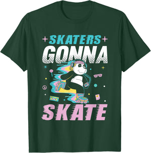 Skaters Gonna Skate Roller Disco Roller Skating T-Shirt - T-Shirt | Forest