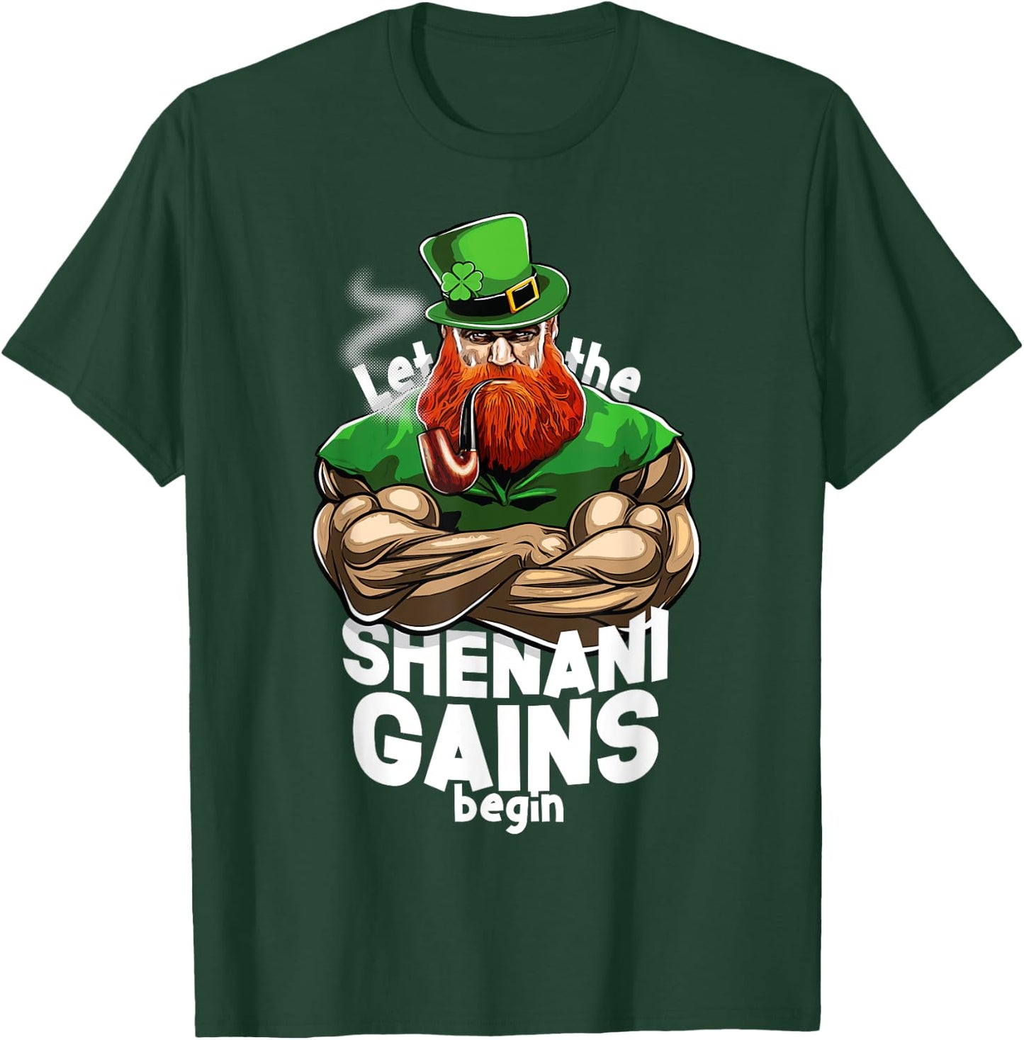 St Patricks Day T Shirt Jacked Leprechaun Time to make GAINS T-Shirt - T-Shirt | Forest
