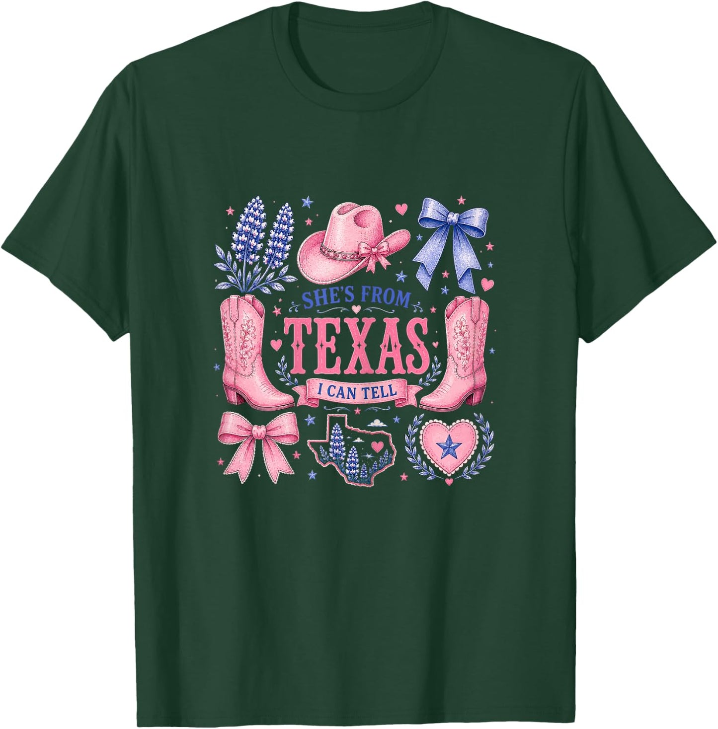 Shes from Texas I Can Tell State Southern Girls Texas Pride T-Shirt - T-Shirt | Forest