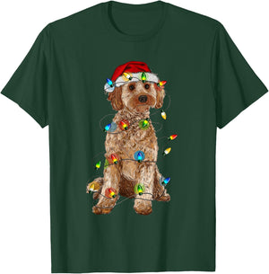 Cockapoo Christmas Tree Light Pajama Dog Lover Xmas Funny T-Shirt - T-Shirt | Forest