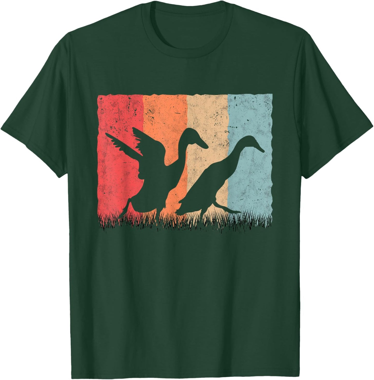 Running Duck Retro Runner Duck Vintage T-Shirt - T-Shirt | Forest