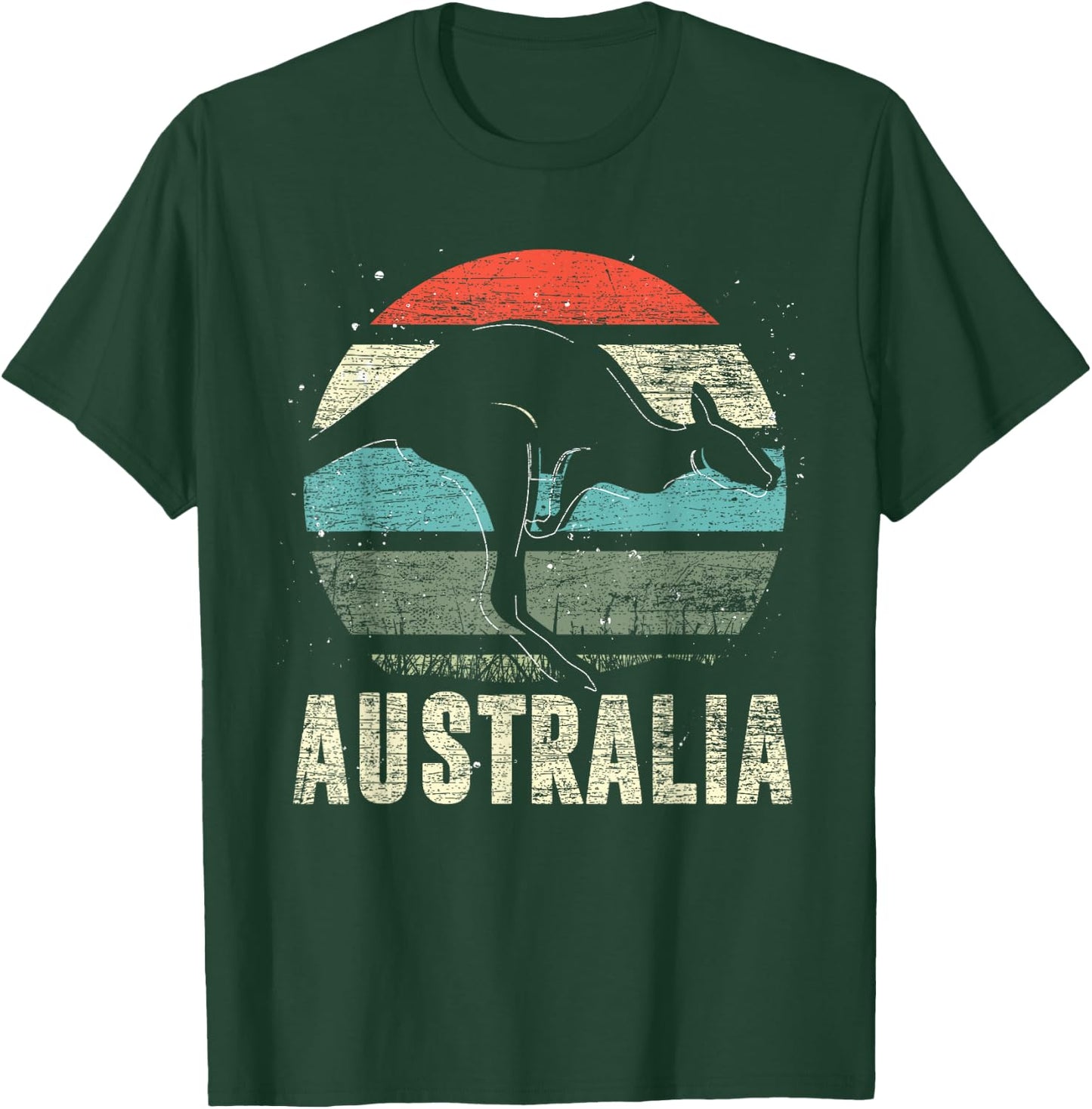 Kangaroo Aussie Zoo Animal Lover Retro Australia T-Shirt - T-Shirt | Forest