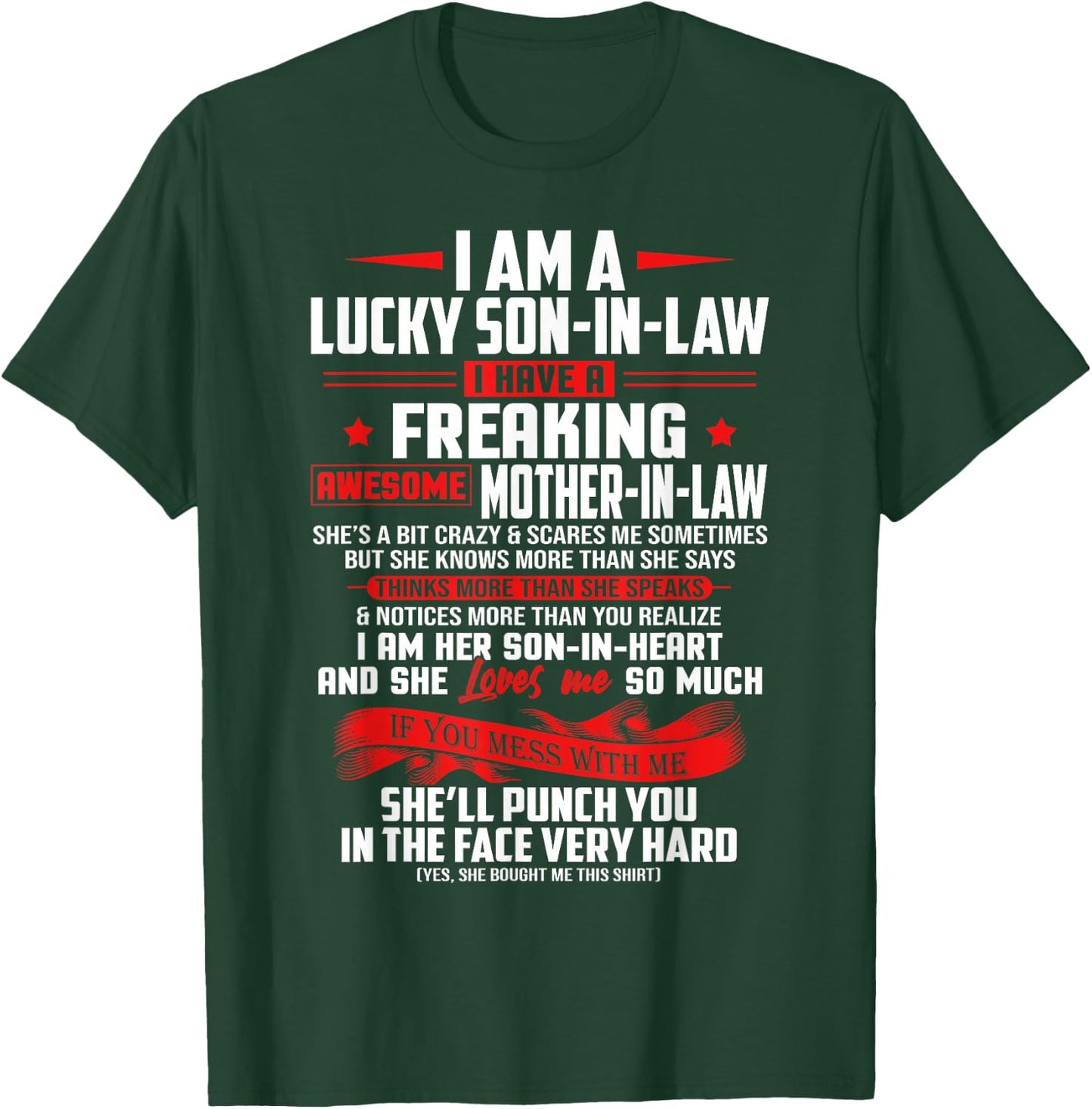 Lucky Son-In-Law Of Mother-In-Law I Love My Mother In Law T-Shirt - T-Shirt | Forest