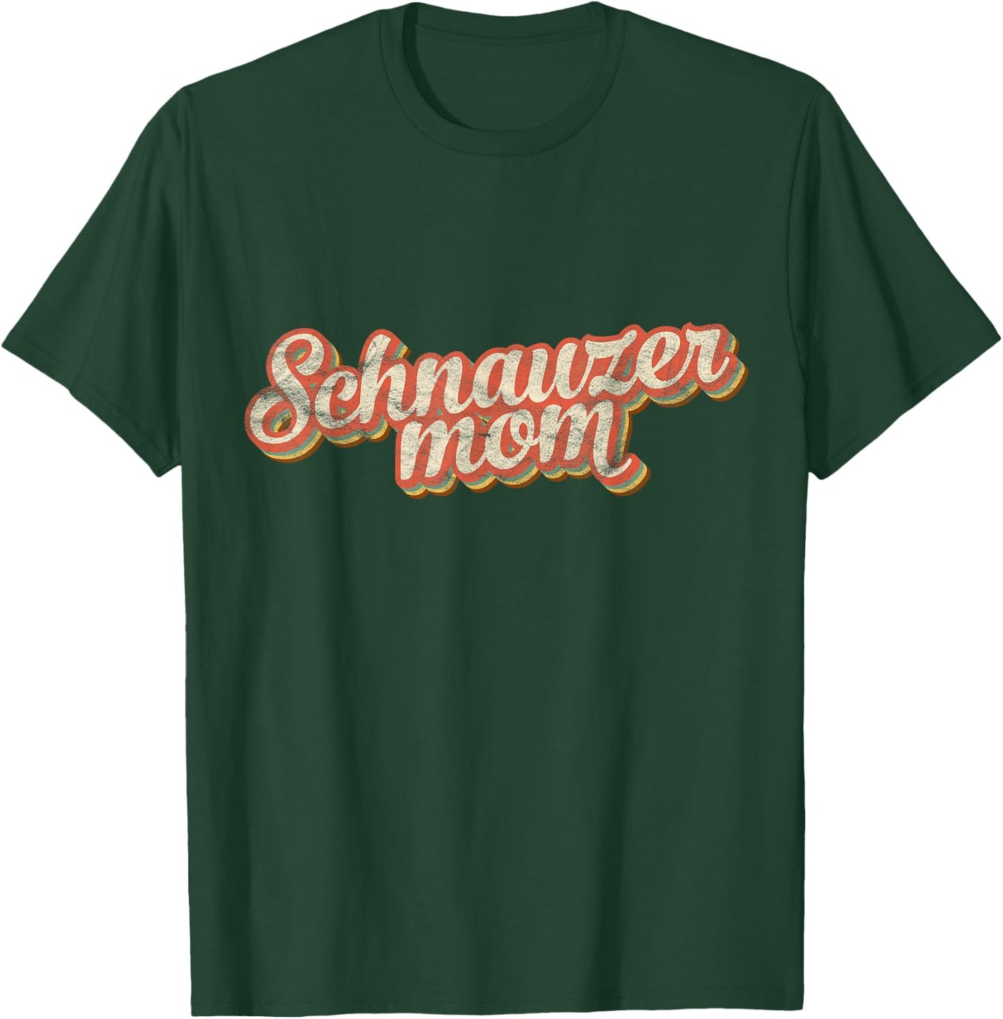 Vintage Schnauzer Mom Gift Standard Giant Dog Lover Pet Mama T-Shirt - T-Shirt | Forest