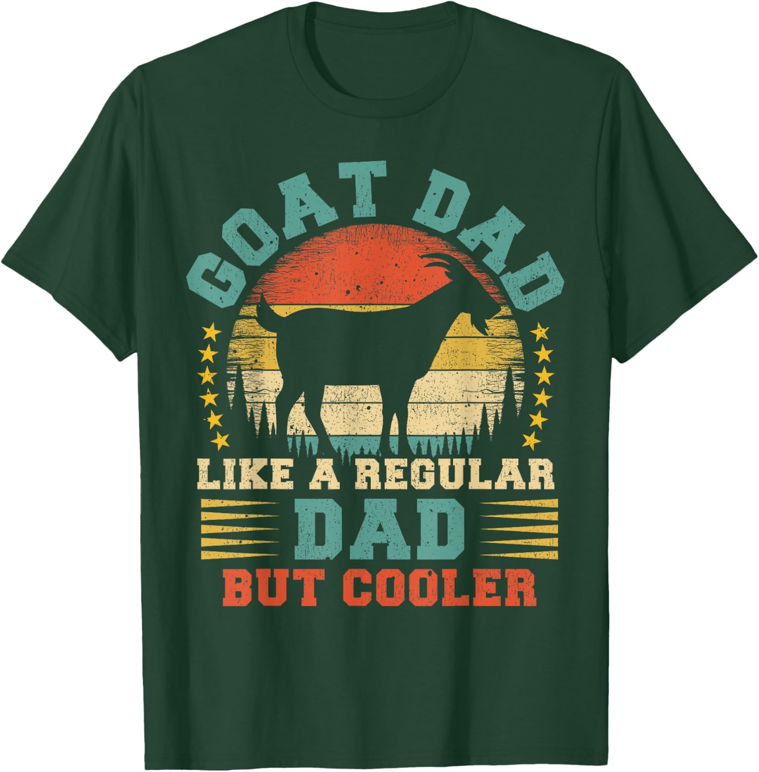 Vintage Goat Dad Like A Regular Dad Goat Father's Day T-Shirt - T-Shirt | Forest