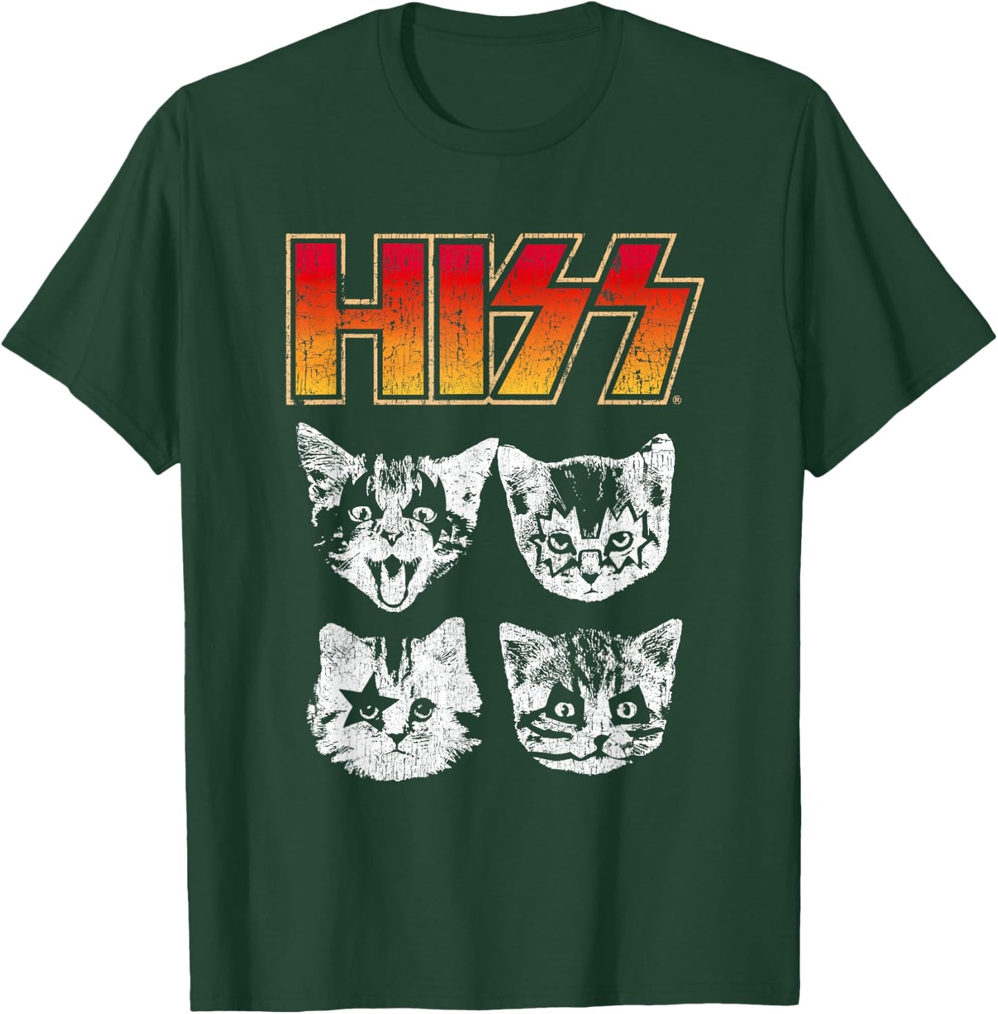 HISS Cat Funny Cats Kittens Rock Music Cat Lover Hiss Women Kids T-Shirt - T-Shirt | Forest