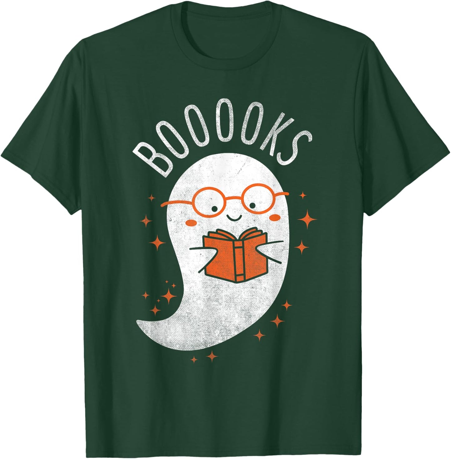 Booooks Ghost Funny Halloween Teacher Book Library Reading T-Shirt - T-Shirt | Forest
