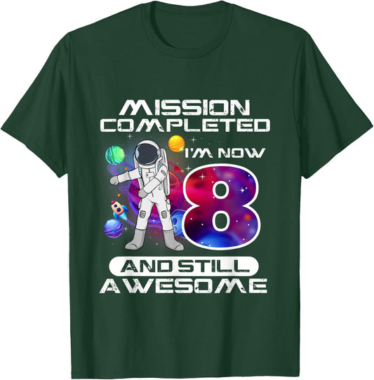 8th Birthday Astronaut Space Lover 8 Years Old Bday T-Shirt - T-Shirt | Forest
