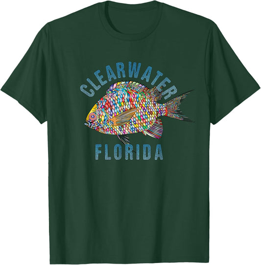 Clearwater, Florida Beach Design / Souvenir Illustration Men Women Girls Kids T-Shirt - T-Shirt | Forest
