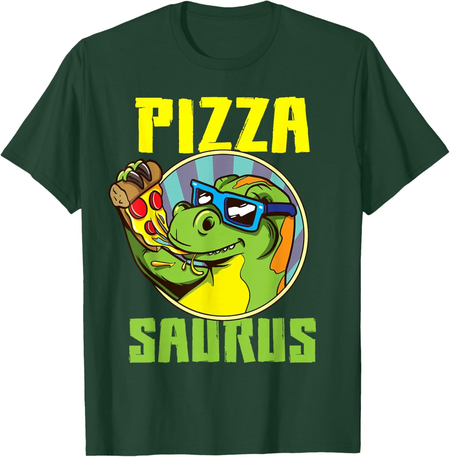 Pizza Saurus T-Rex Dinosaur Eating Pizza Pizzasaurus T-Shirt - T-Shirt | Forest