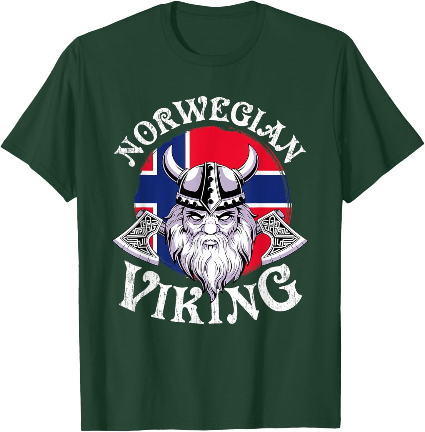 Cool Norwegian Viking Funny Norway Flag Vikings Lover Gift T-Shirt - T-Shirt | Forest
