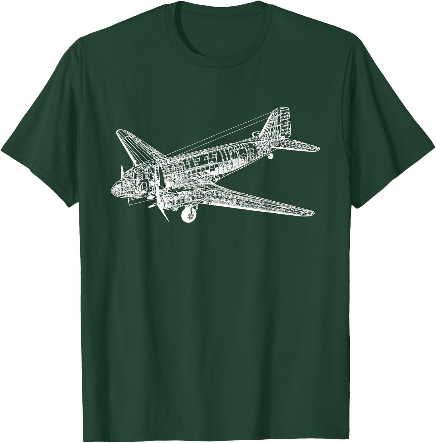 Vintage DC-3 Airplane Douglas DC-3 T-Shirt - T-Shirt | Forest