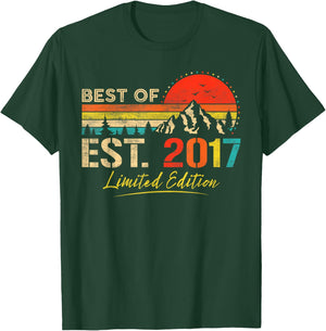 Best Of Est 2017 Limited Edition Vintage Year 2017 Birthday T-Shirt - T-Shirt | Forest