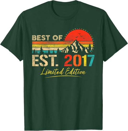Best Of Est 2017 Limited Edition Vintage Year 2017 Birthday T-Shirt - T-Shirt | Forest