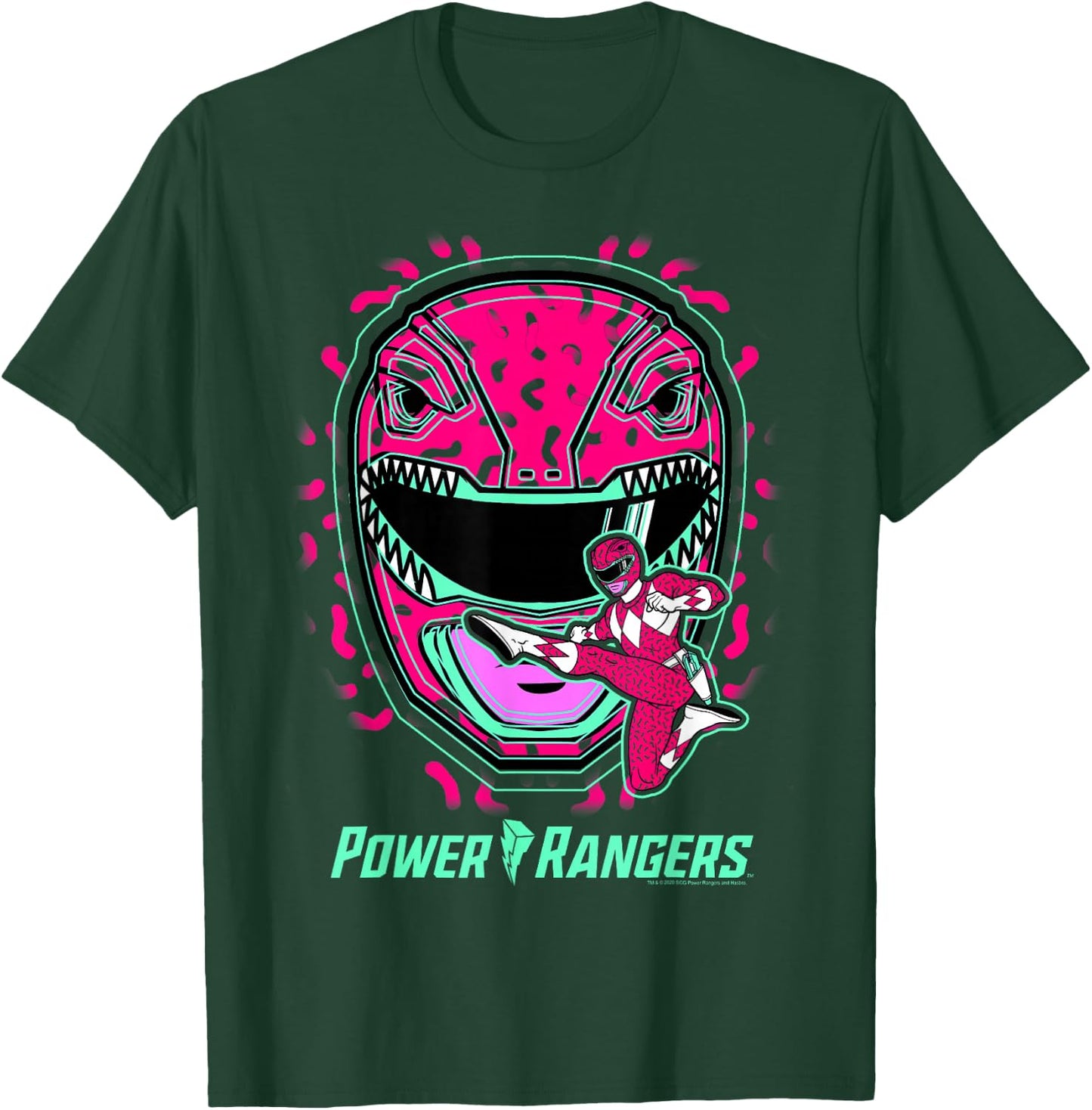 Power Rangers Red Ranger Icon Fill Helmet Silhouette T-Shirt - T-Shirt | Forest