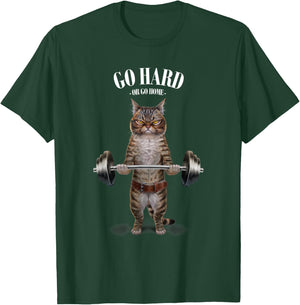 Tabby Cat Weightlifting in Fitness Gym T-Shirt - T-Shirt | Forest