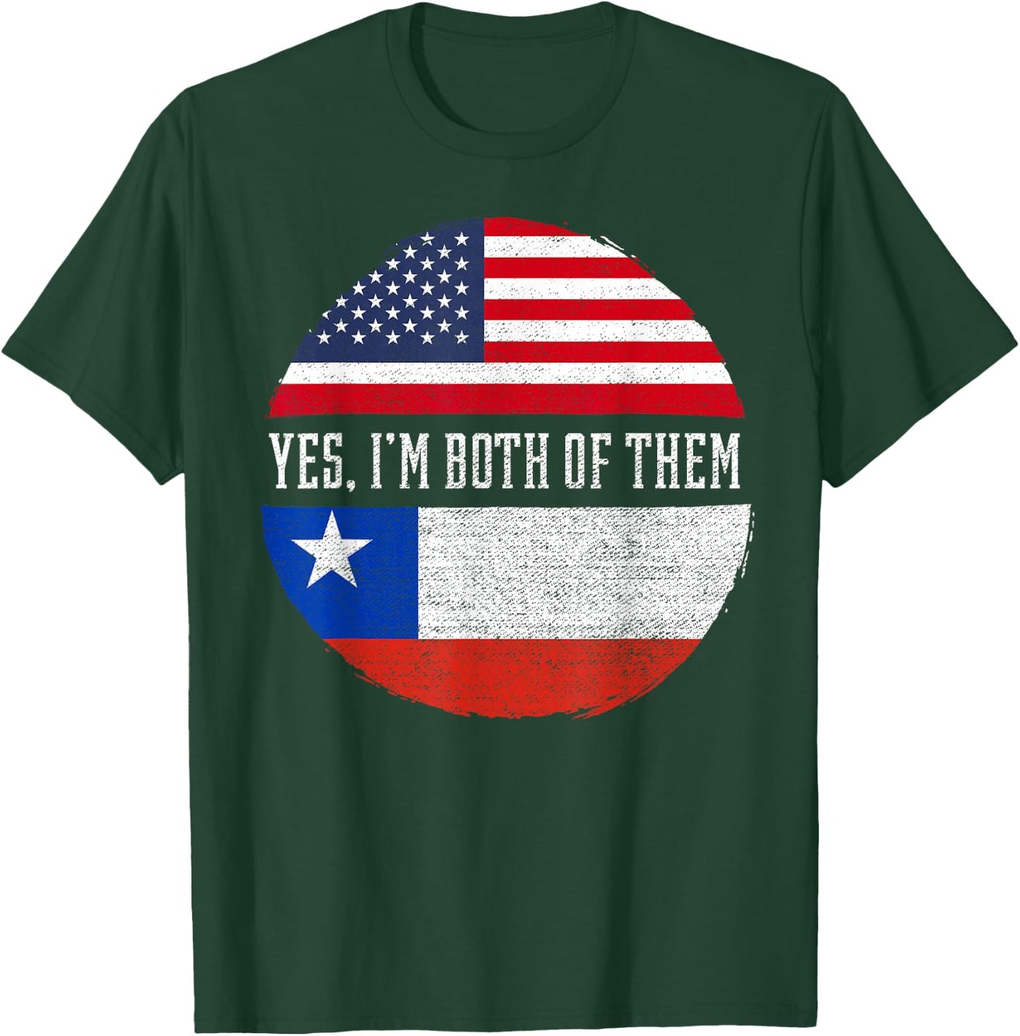 Half American Half Chilean USA Flag Chile Heritage DNA T-Shirt - T-Shirt | Forest