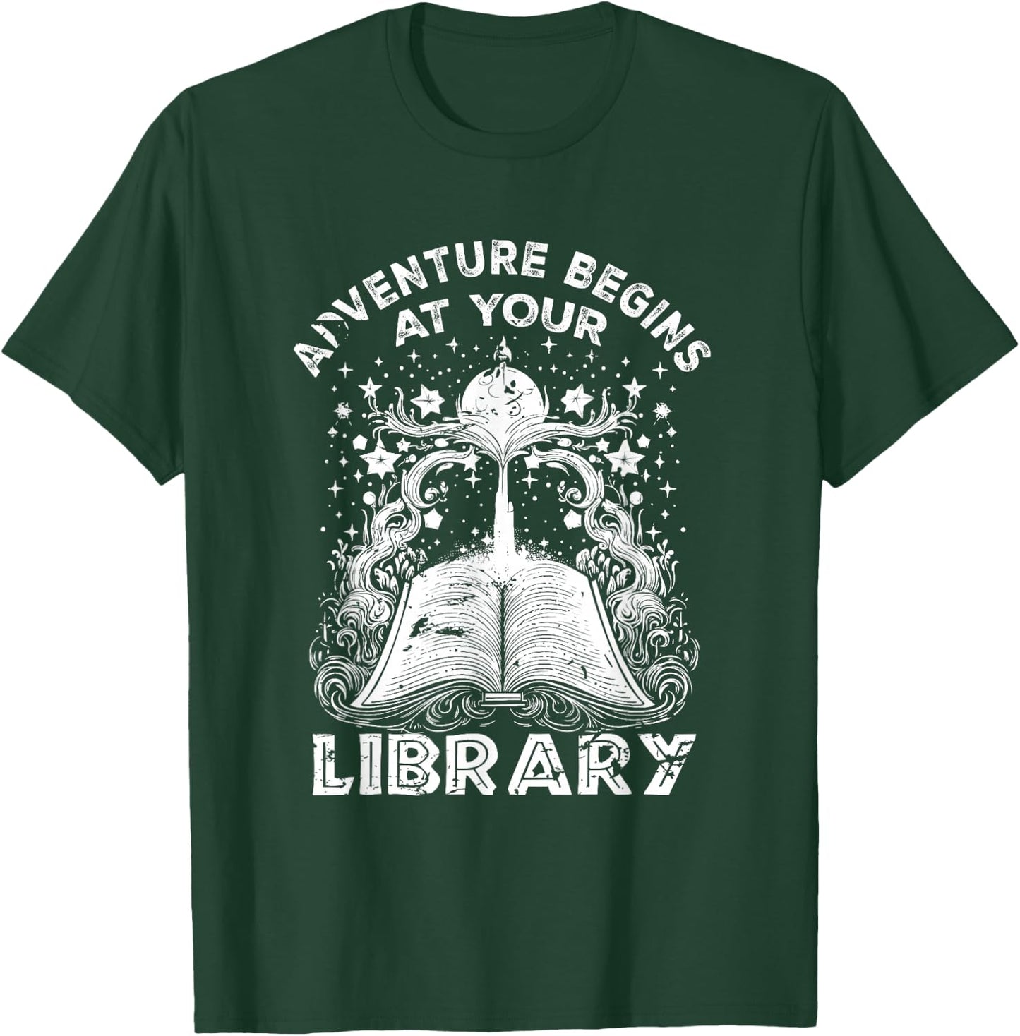 Adventure Begins At Your Library Summer Reading Program T-Shirt - T-Shirt | Forest