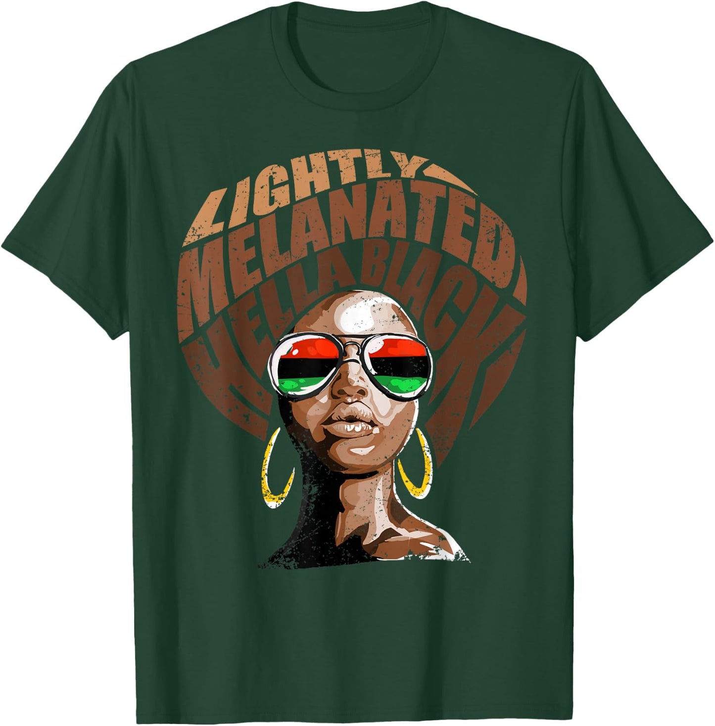 Lightly Melanated Hella Black T-Shirt - T-Shirt | Forest