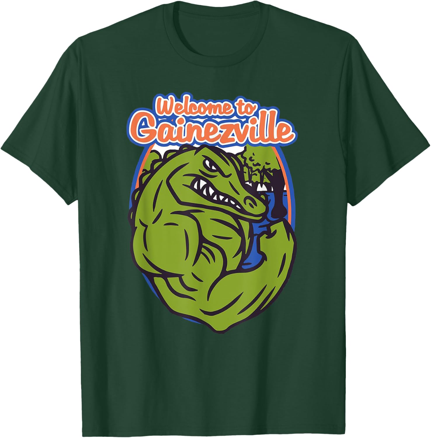 Gainezville Florida Gator flexing muscle T-Shirt - T-Shirt | Forest