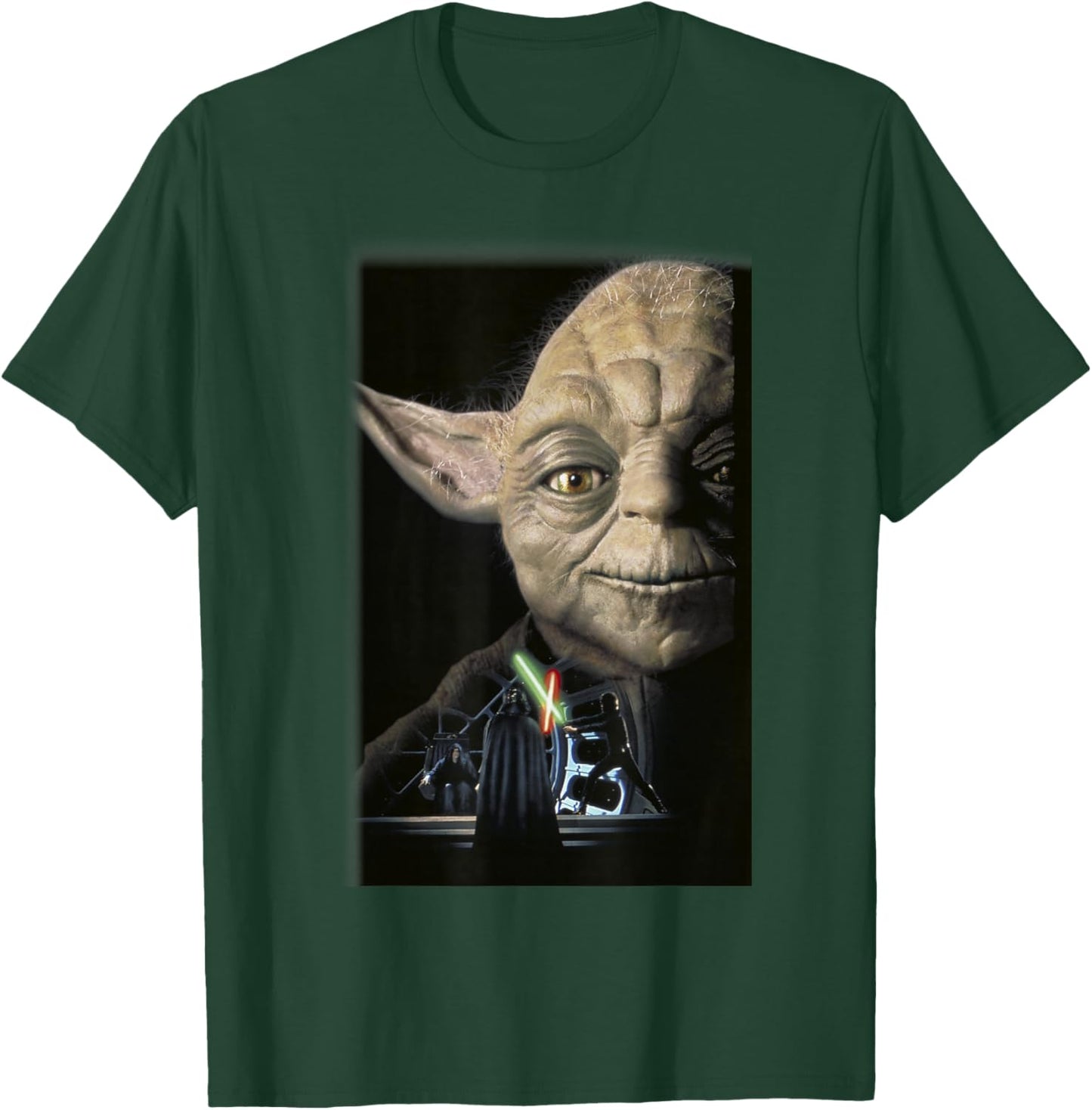 Star Wars Yoda Big Face Lightsaber Battle T-Shirt - T-Shirt | Forest