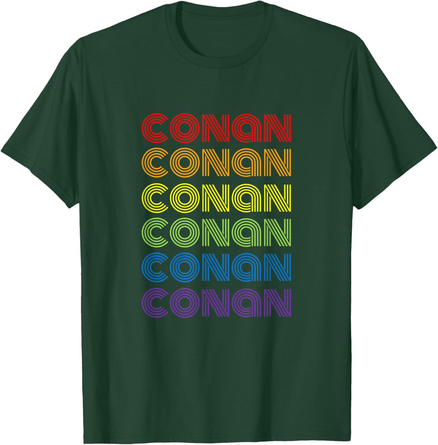 Retro Style Conan Rainbow Name T-Shirt - T-Shirt | Forest
