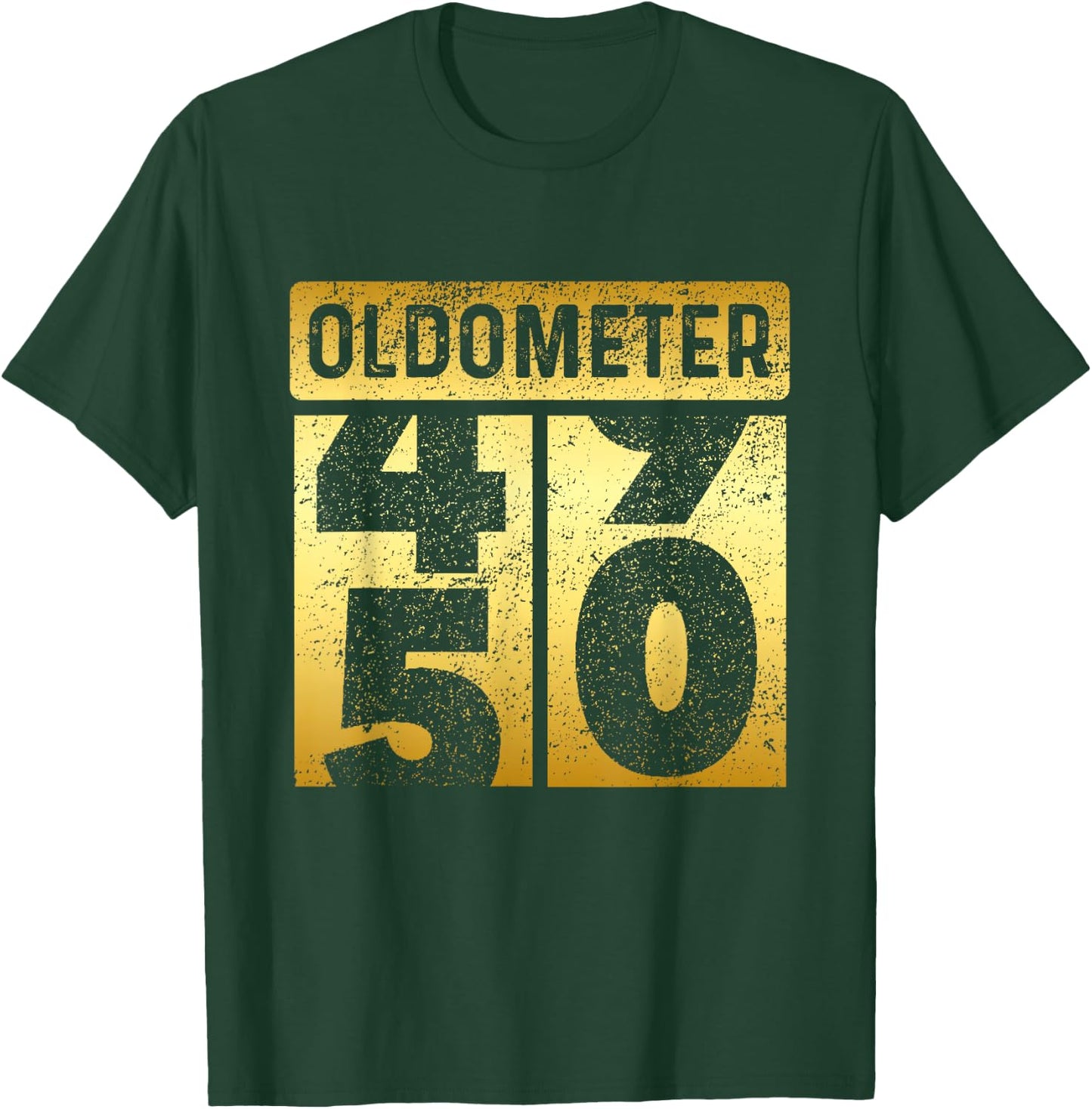Funny Auto Mechanic Birthday 50th Turning 50 Golden Odometer T-Shirt - T-Shirt | Forest