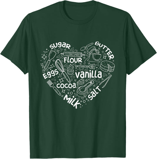 Pastry Ingredients - Cake Decorator Baker Bakery Owner Baker T-Shirt - T-Shirt | Forest