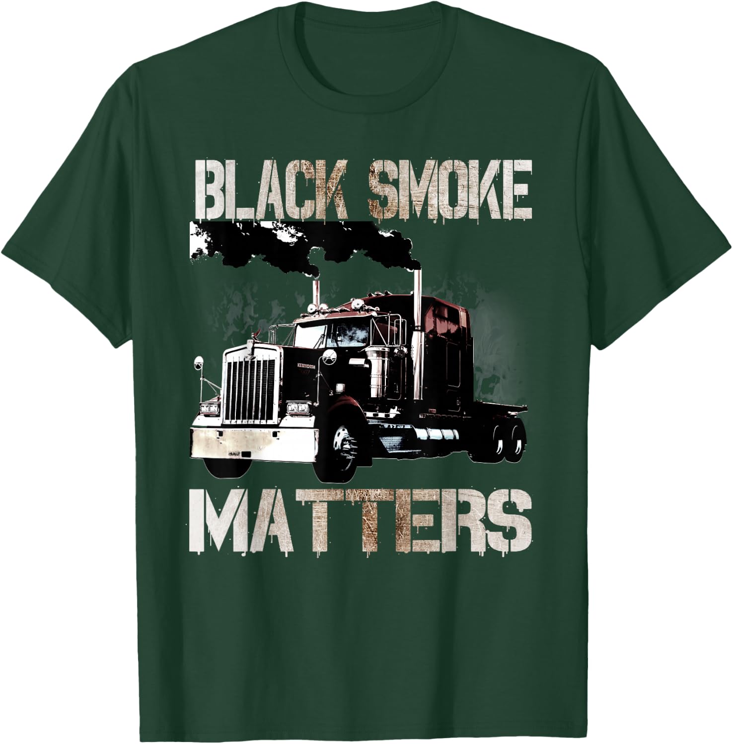 Trucker Gifts Tractor Trailer 18 Wheeler Smoke Matters T-Shirt - T-Shirt | Forest