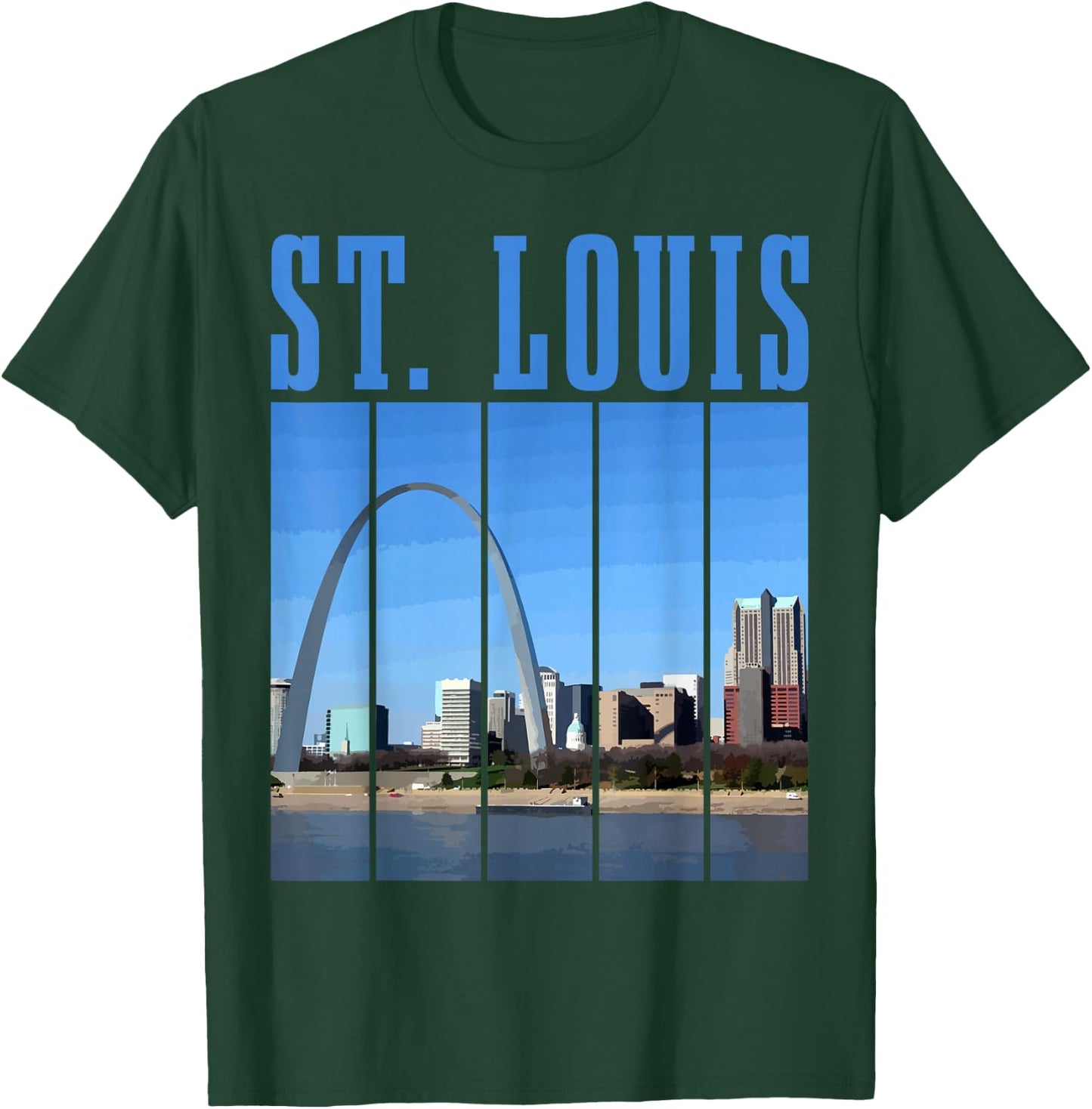 St. Louis Skyline 314 Missouri Vintage Pride T-Shirt - T-Shirt | Forest