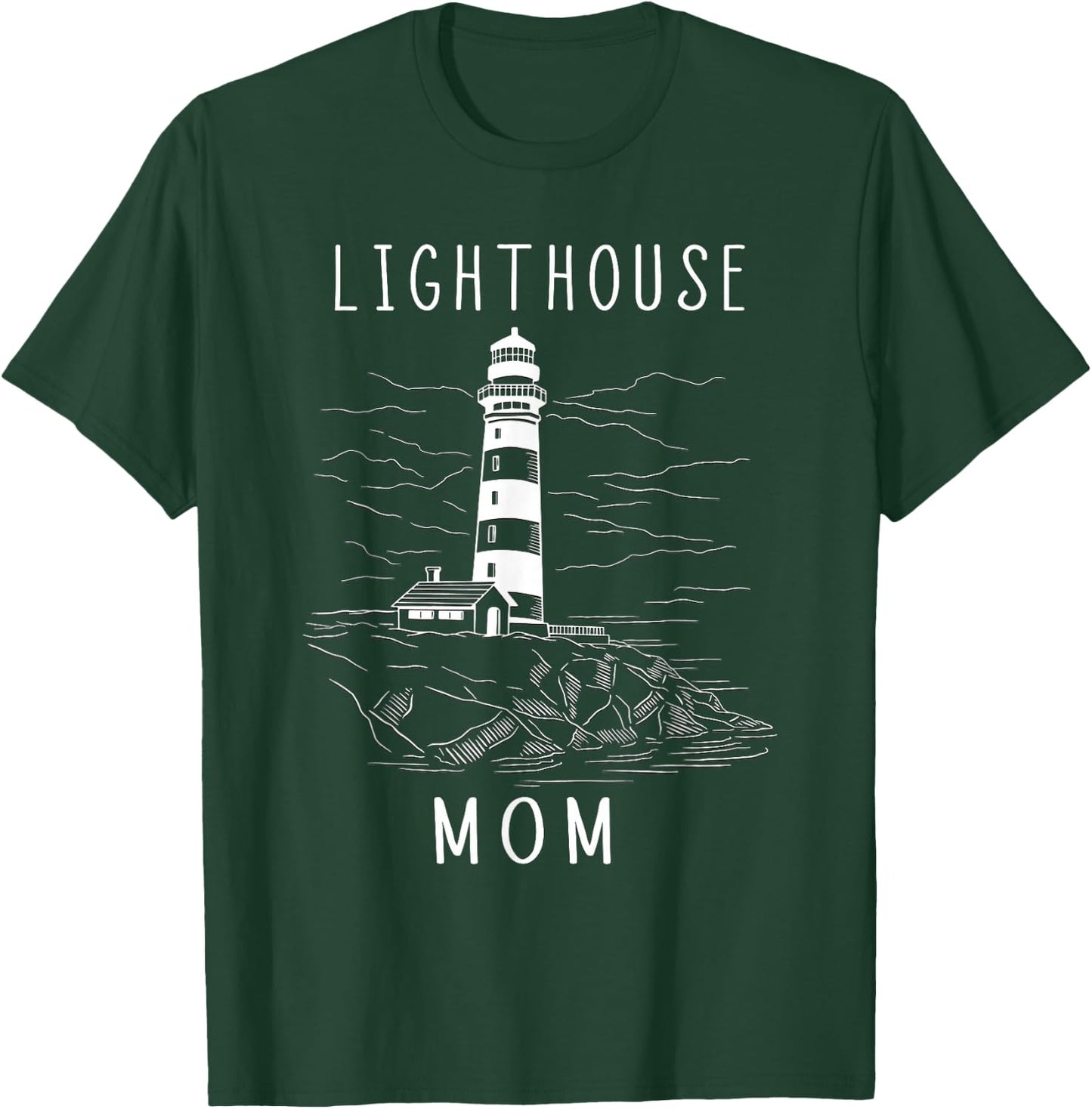 Lighthouse Mom Seaside Life Sailing Coastal Sea Beach Sea T-Shirt - T-Shirt | Forest