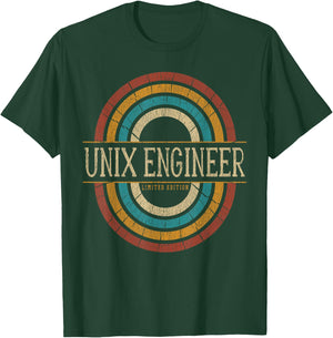 Unix Engineer Vintage Retro T-Shirt - T-Shirt | Forest