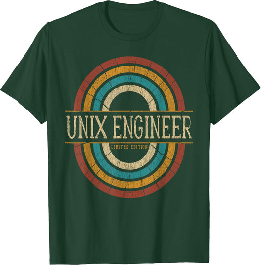 Unix Engineer Vintage Retro T-Shirt - T-Shirt | Forest