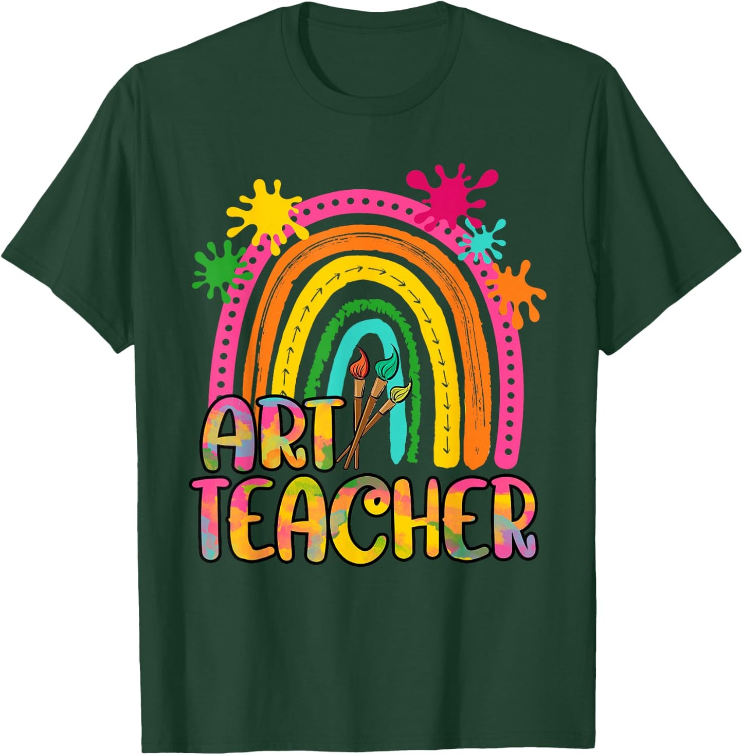 Rainbow Art Teacher Shirt for Artist Teacher Team Men Women T-Shirt - T-Shirt | Forest