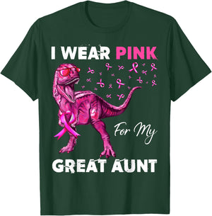 I Wear Pink For My Great Aunt Breast Cancer Awareness T-Shirt - T-Shirt | Forest