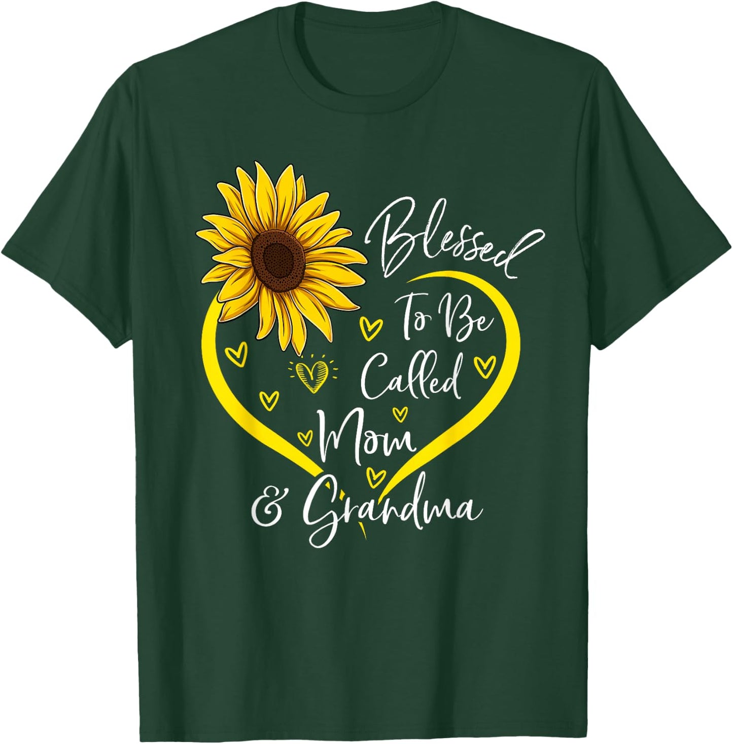 Blessed To Be Called Mom And Grandma Mother's Day Heart T-Shirt - T-Shirt | Forest