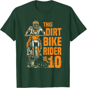 This Little Dirt Bike Rider Is 10th Birthday Boy Motocross T-Shirt - T-Shirt | Forest